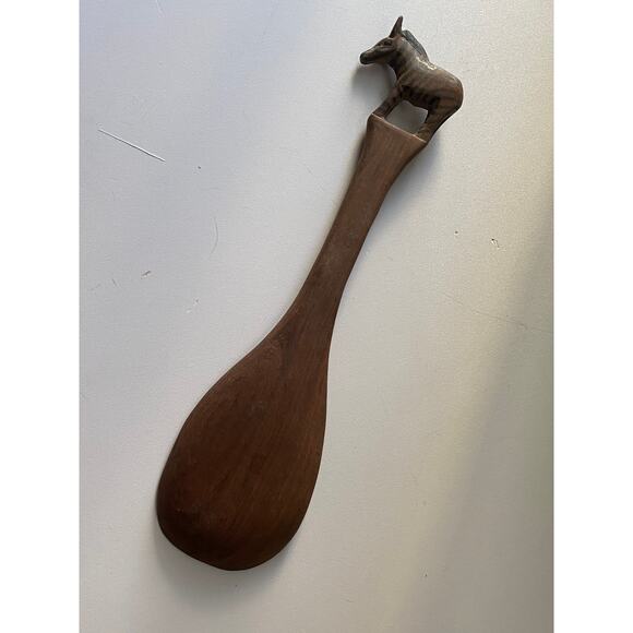 Vintage wooden spoon, hand carved, zebra 12 inch - Picture 3 of 8